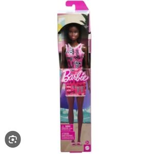 African American Barbie Fashion Doll Wearing Removable Pink Dress, Ages 3+, NIB